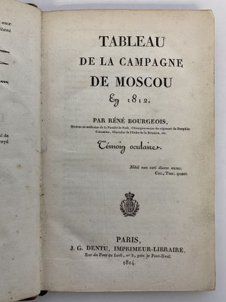 TABLEAU DE LA CAMPAGNE DE MOSCOU EN 1812
