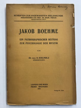 Item #36552 JAKOB BOEHM: EIN PATHOGAPHISCHER BEITRAG ZUR PSYCHOLOGIE DER MYSTIK (SIGNED BY DR....