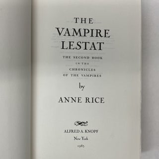 THE VAMPIRE LESTAT (FIRST EDITION)