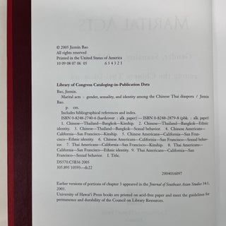 MARITAL ACTS: GENDER, SEXUALITY, AND IDENTITY AMONG THE CHINESE THAI DIASPORA