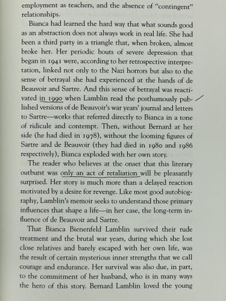 A DISGRACEFUL AFFAIR: SIMONE DE BEAUVOIR, JEAN-PAUL SARTRE, AND BIANCA LAMBLIN
