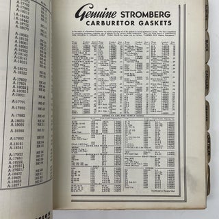 STOMBERG CARBURETOR PARTS CATALOG AND MANUAL: NO.10C - JULY 1939