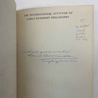 THE PSYCHOLOGICAL ATTITUDE OF EARLY BUDDHIST PHILOSOPHY