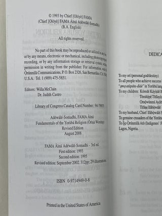 FUNDAMENTALS OF THE YORUBA RELIGION