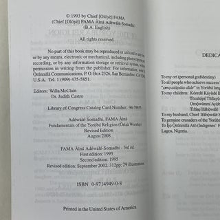 FUNDAMENTALS OF THE YORUBA RELIGION